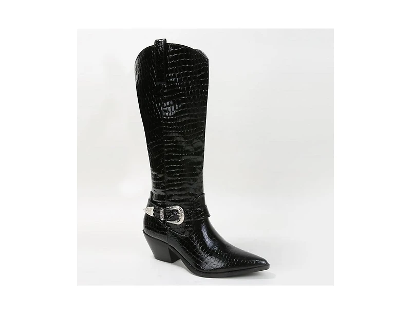 Berness Tristen Croco-Print Western Boots