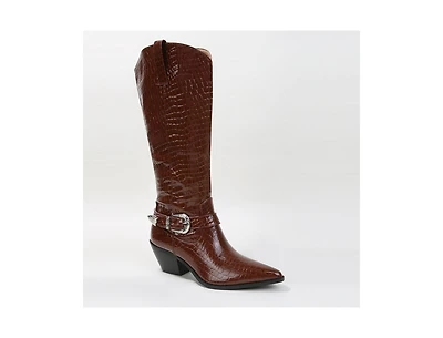 Berness Tristen Croco-Print Western Boots