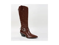 Berness Tristen Croco-Print Western Boots