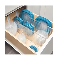 iDesign Expandable Plastic Deep Drawer Dividers - Set of 2 - Clear