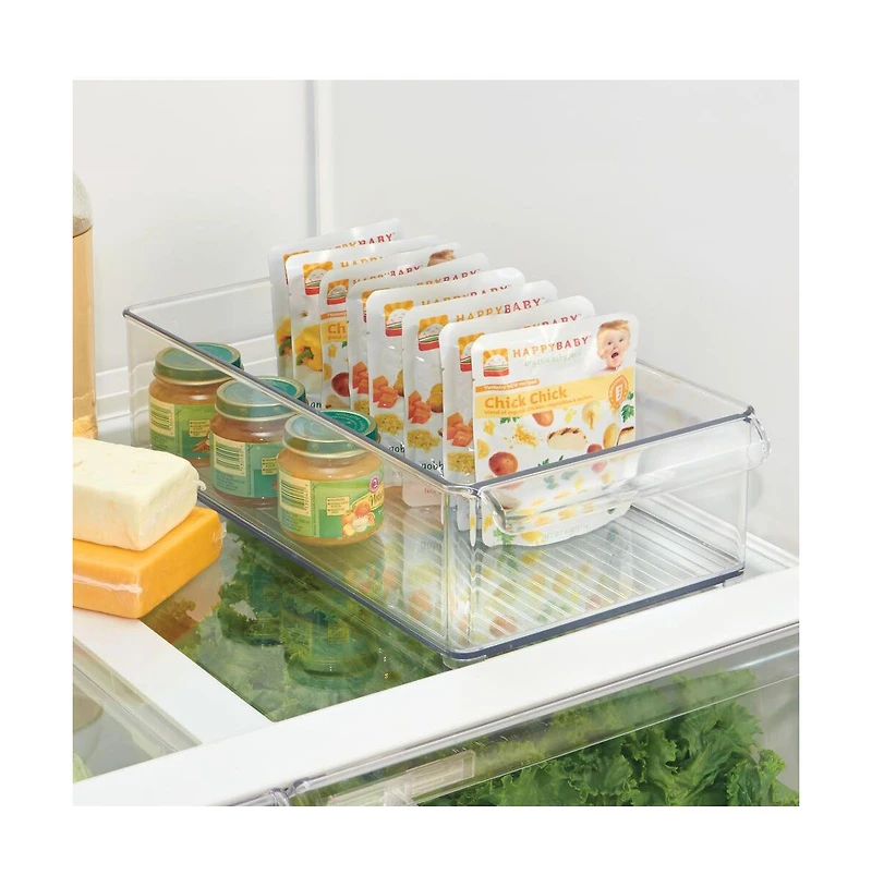 iDesign Large Stackable Fridge or Freezer Bin with Handle - Clear - Made in Usa