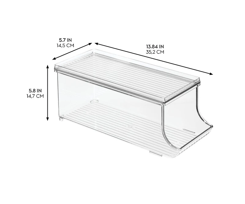 iDesign Soda Can Organizer with Lid for Pantry - Clear - Made in Usa