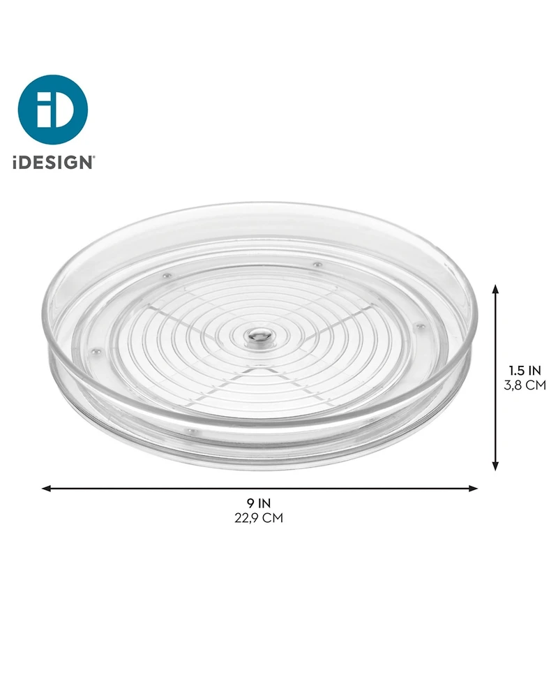 iDesign 9-Inch Round Lazy Susan Organizer - Set of 2 - Clear