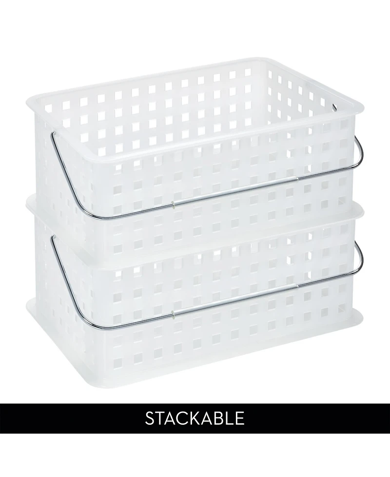 iDesign Medium Stackable Shower Caddy Basket, Clear/Frost, Made in Usa