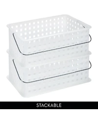 iDesign Medium Stackable Shower Caddy Basket, Clear/Frost, Made in Usa