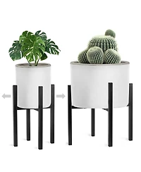 Sorbus Adjustable Metal Plant Stand – Mid Century Style Flower Pot Holder, 10 to 16 Inches Planter Stand for Modern Home Decor