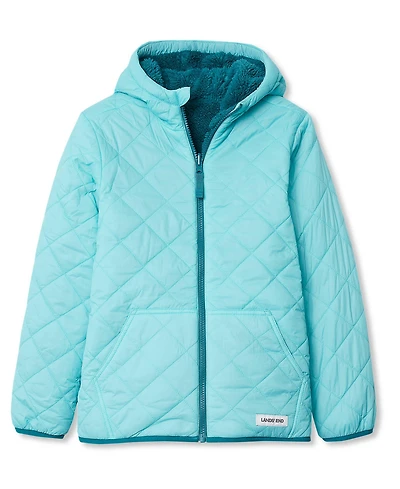Lands' End Girls FeatherFree Reversible High Pile Insulated Jacket