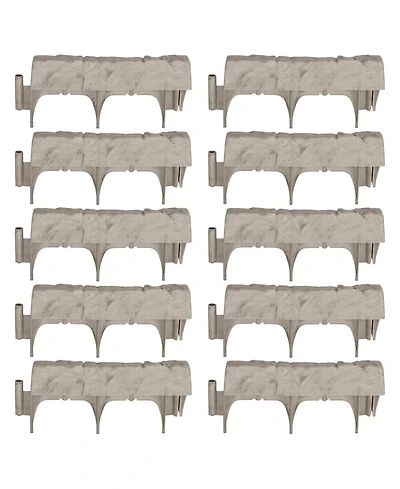 Suncast 10 Piece 12" Landscape Design Border Decorative Natural Stone Edging