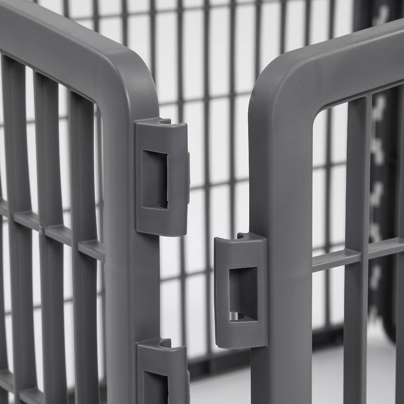 Iris Usa 24" Exercise 4-Panel Pet Playpen with Door, Dog Playpen, Puppy Playpen, Small and Medium Dogs, Keep Pets Secure, Easy Assemble, Rust-Fre