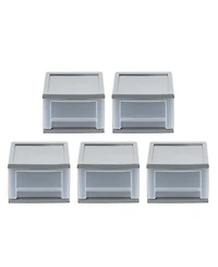 Iris Usa 6.5 Quart Gray Stackable Drawer, 5 Pack