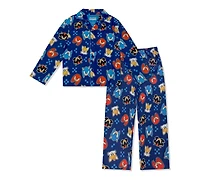 Sonic Toddler Boys 2-Piece Coat-Style Top and Pants Pajama Set