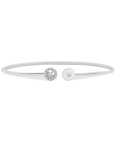 Diamond Halo Cuff Bangle Bracelet (1/10 ct. t.w.) 10k Gold, Created for Macy's