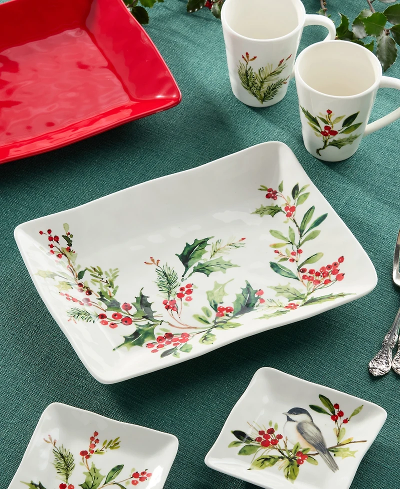 Certified International Holly Vines Rectangular Platter