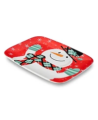 Certified International Christmas Whimsy Snowman Rectangular Platter