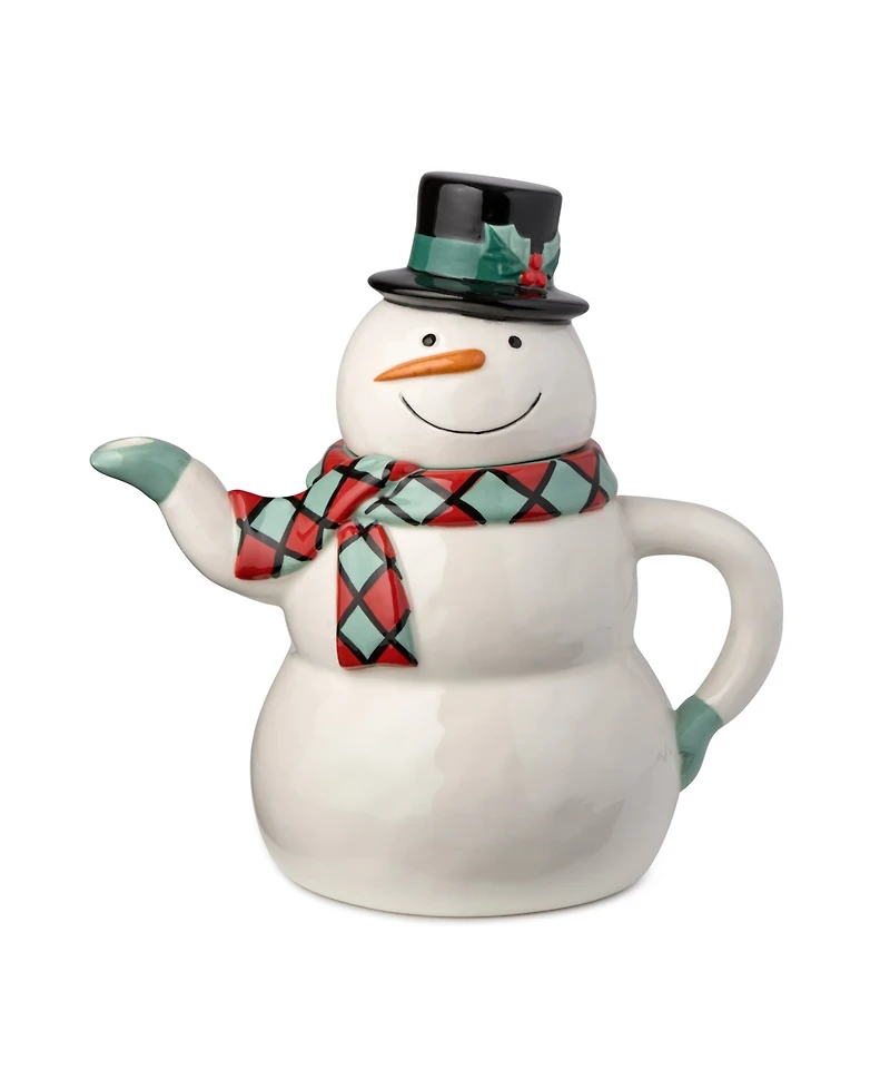 Certified International Christmas Whimsy Snowman 3-d Teapot