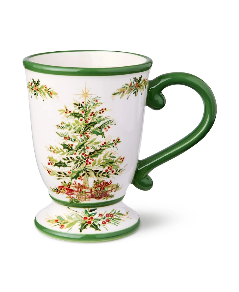 Certified International Holly Tree Mugs, Set of 4