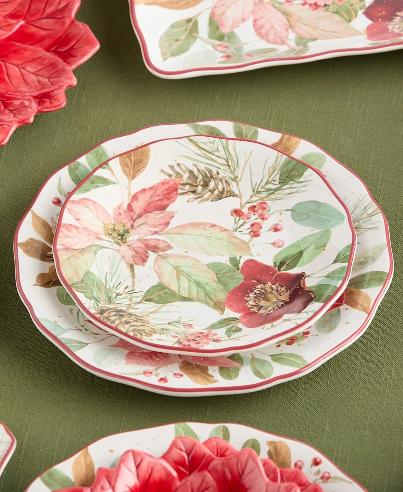 Certified International Winter Blooms Dessert Plates, Set of 4