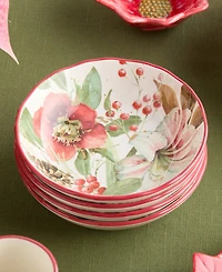 Certified International Winter Blooms Soup Bowls, Set of 4