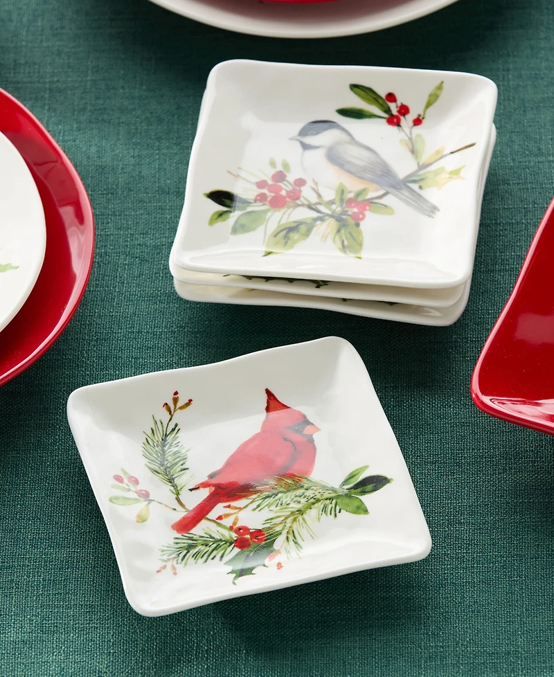 Certified International Holly Vines Canape Plates, Set of 4