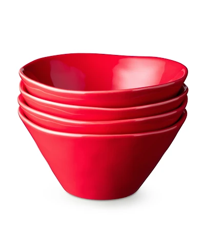 Certified International Berry Red Christmas Ice Cream Bowls, Set of 4