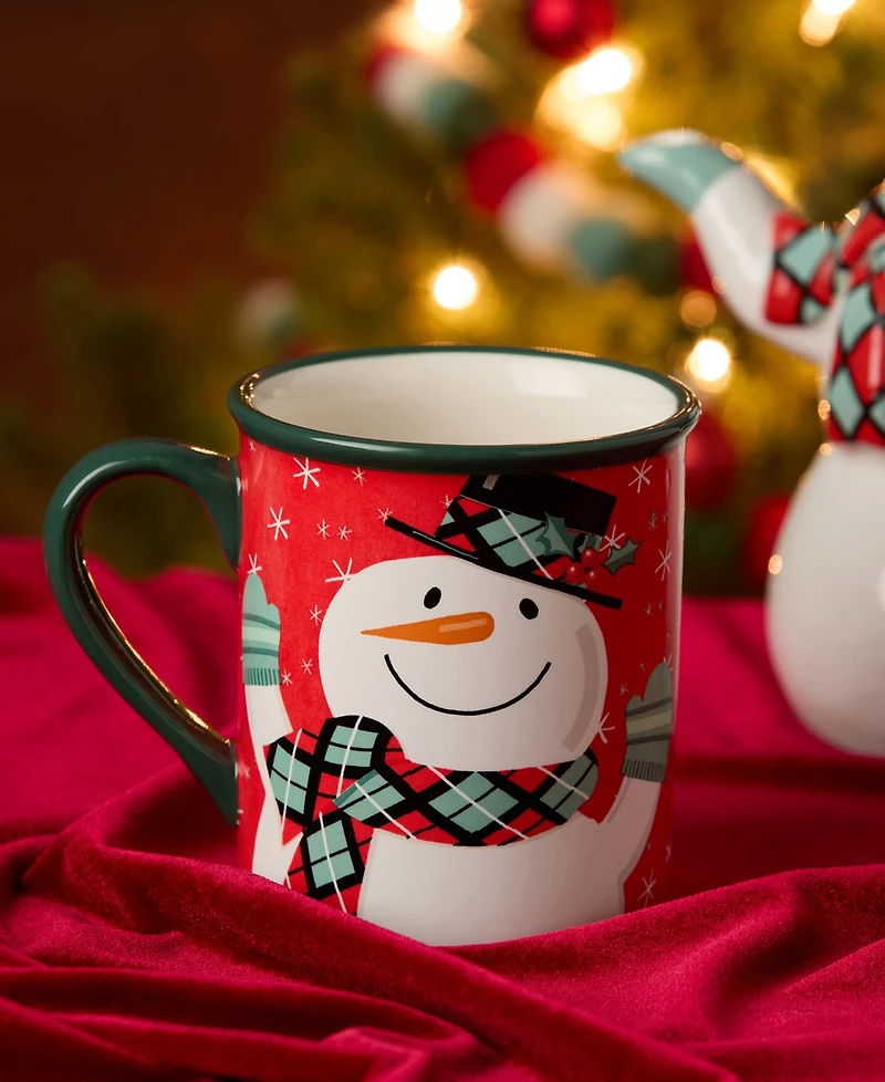 Certified International Christmas Whimsy Snowman Mugs, Set of 4