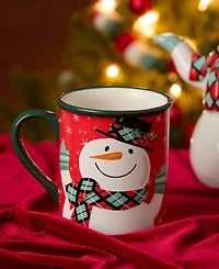 Certified International Christmas Whimsy Snowman Mugs, Set of 4