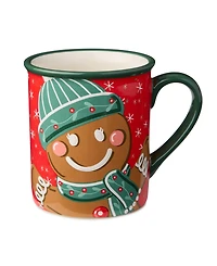 Certified International Christmas Whimsy Gingerbread Mugs, Set of 4