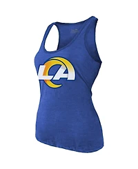Majestic Women's Puka Nacua Royal Los Angeles Rams Name Number Tri-Blend Scoop Neck Tank Top