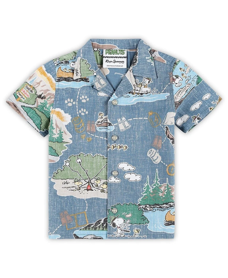 Reyn Spooner Toddler Blue Peanuts Beagle Scouts 50th Anniversary Cabana Set
