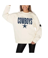 Gameday Couture Women's Cream Dallas Cowboys Premium Fleece Oversized Drop Shoulder Pullover Sweatshirt