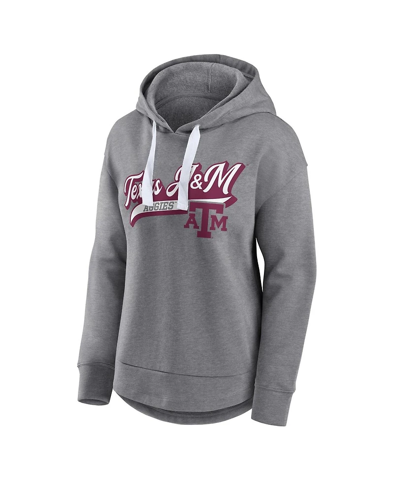 Fanatics Women's Heather Gray Texas A M Aggies Tail Sweep Pullover Hoodie