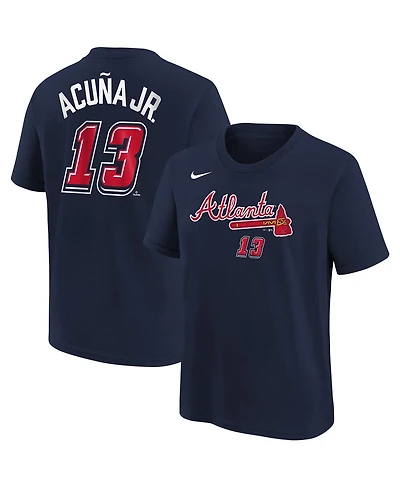 Nike Toddler Ronald Acuna Jr. Navy Atlanta Braves 2025 Mlb Speedway Classic Name Number T-Shirt