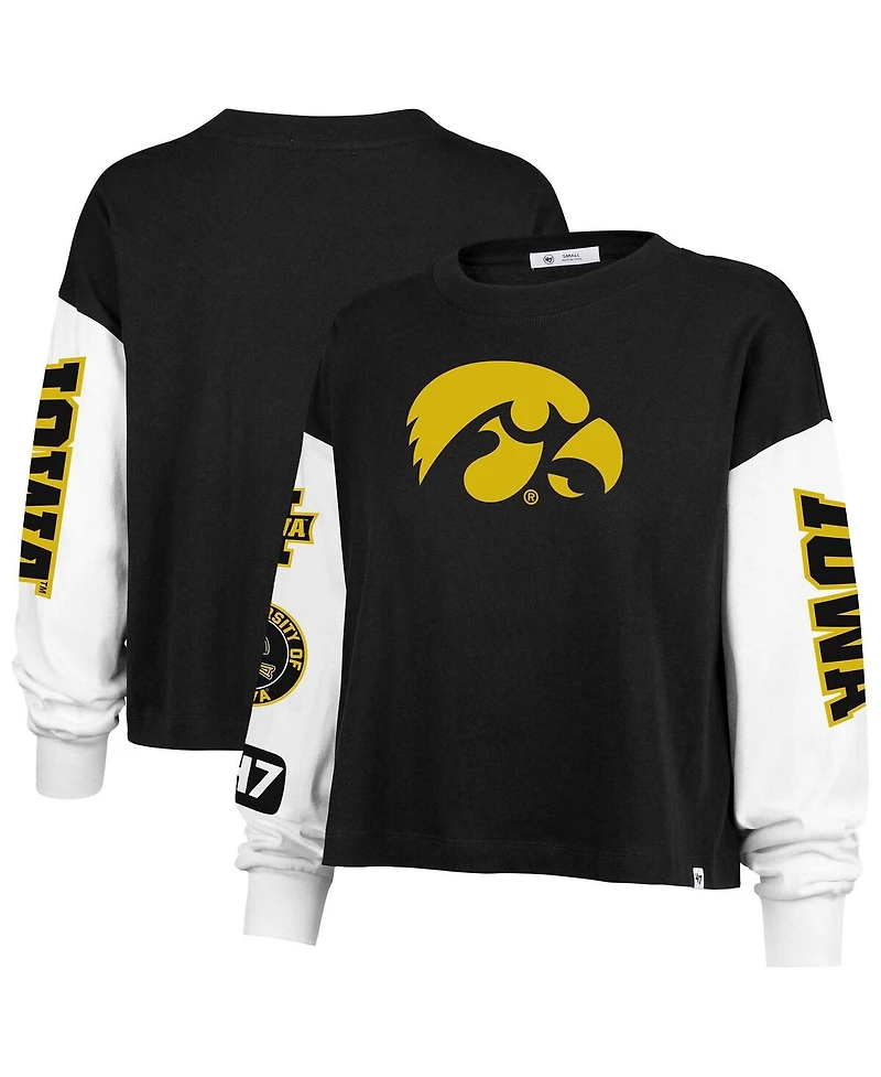 '47 Brand Women's Black Iowa Hawkeyes Sydney Long Sleeve T-Shirt