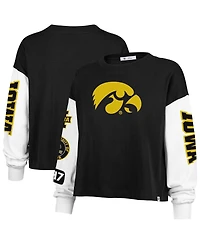 '47 Brand Women's Black Iowa Hawkeyes Sydney Long Sleeve T-Shirt