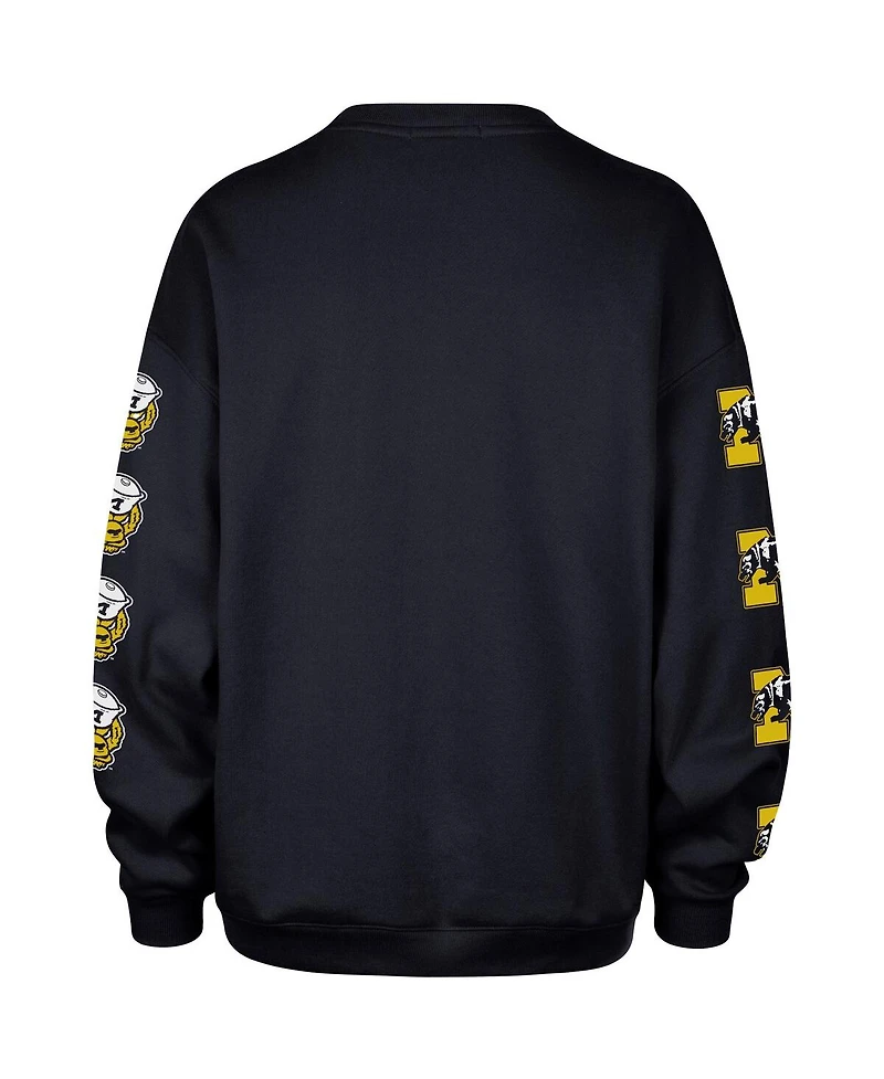 '47 Brand Women's Navy Michigan Wolverines Go Big Oversized Pullover Sweatshirt