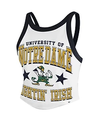 '47 Brand Women's White Notre Dame Fighting Irish Energize Sporty Cropped Racerback Tank Top