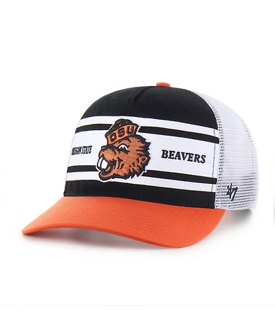 '47 Brand Big Boys and Girls Black/Orange Oregon State Beavers Super Stripe Hitch Adjustable Trucker Hat