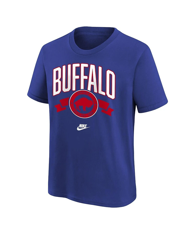 Nike Big Boys and Girls Royal Buffalo Bills Rewind Front Back Essential T-Shirt