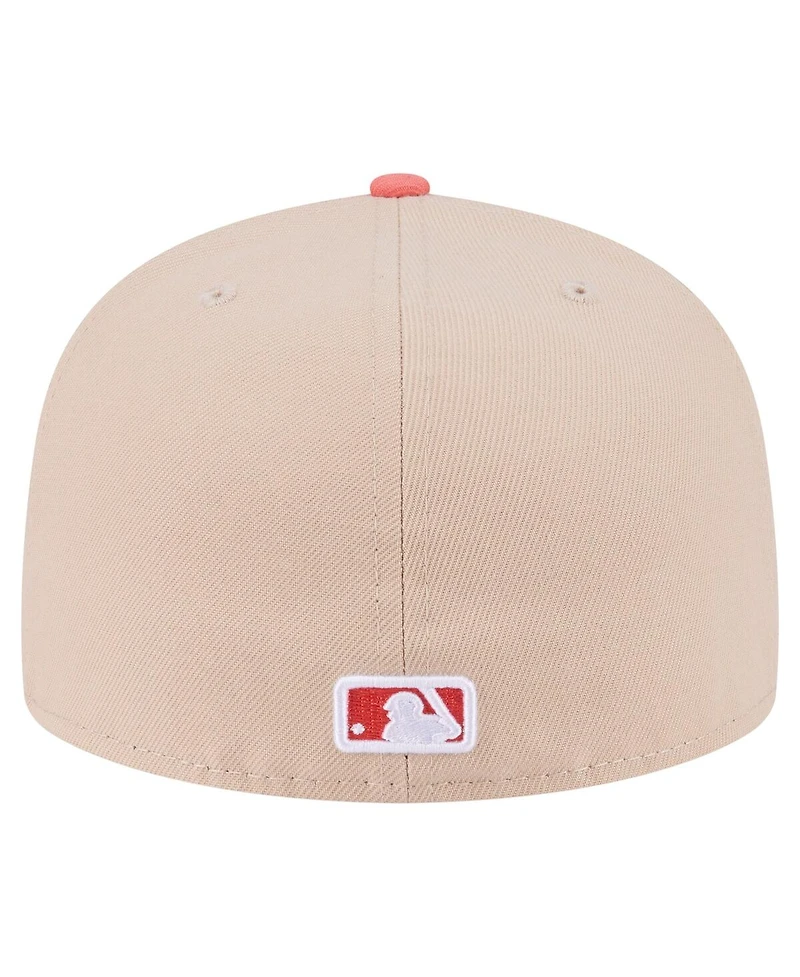 New Era Men's Light Beige/Coral Arizona Diamondbacks Two-Tone Color Pack A-Frame 59FIFTY Fitted Hat