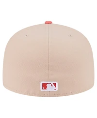 New Era Men's Light Beige/Coral Arizona Diamondbacks Two-Tone Color Pack A-Frame 59FIFTY Fitted Hat