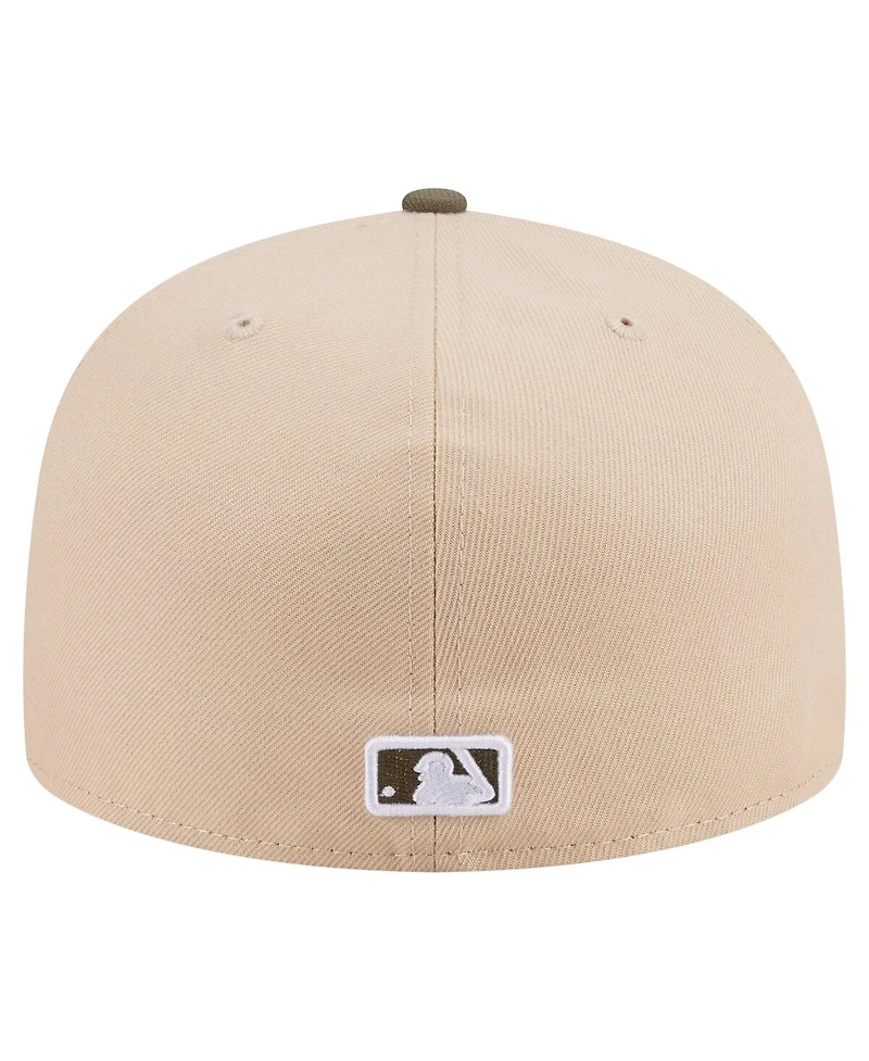 New Era Men's Light Beige/Olive Detroit Tigers Two-Tone Color Pack A-Frame 59FIFTY Fitted Hat