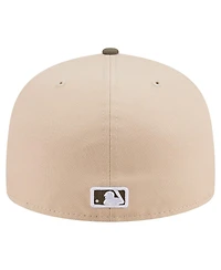 New Era Men's Light Beige/Olive York Mets Two-Tone Color Pack A-Frame 59FIFTY Fitted Hat