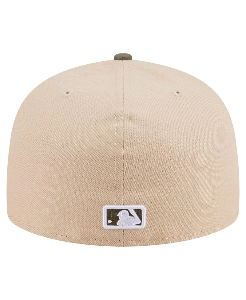 New Era Men's Light Beige/Olive St. Louis Cardinals Two-Tone Color Pack A-Frame 59FIFTY Fitted Hat