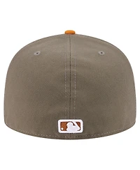 New Era Men's Olive/Orange Atlanta Braves Two-Tone Color Pack A-Frame 59FIFTY Fitted Hat