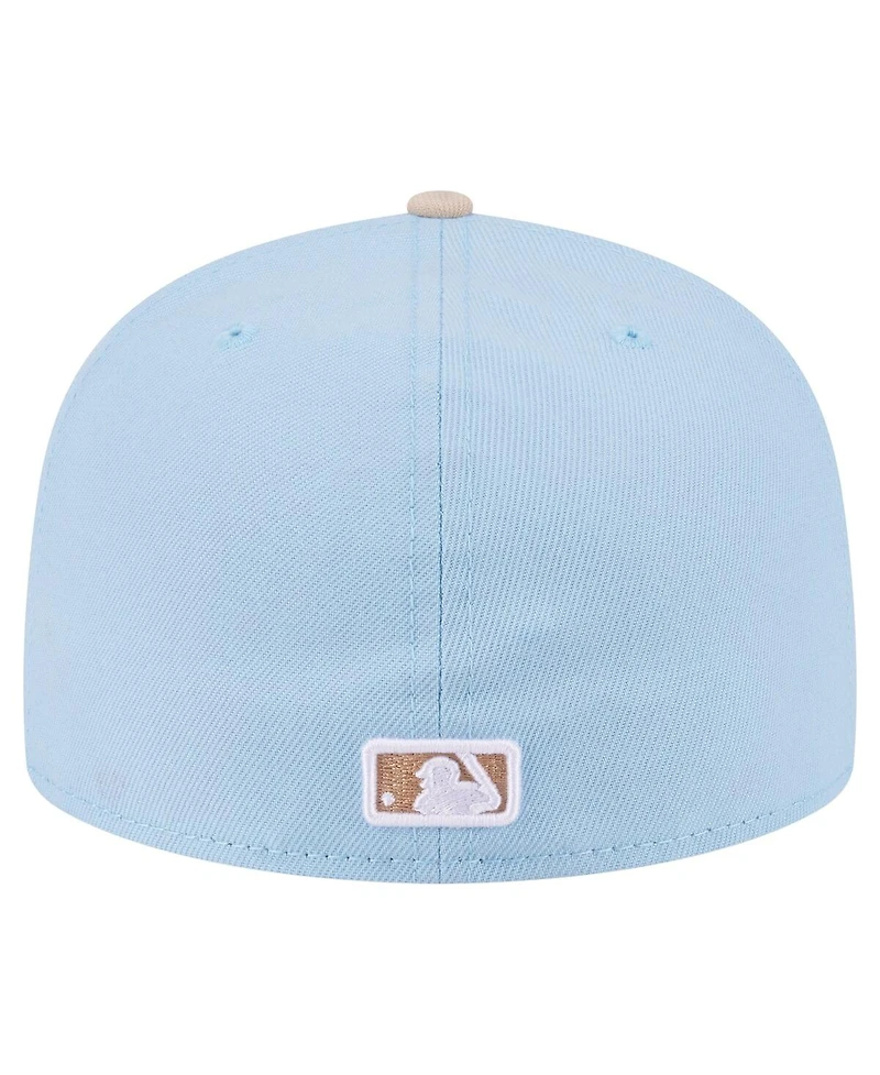 New Era Men's Light Blue/Cream Boston Red Sox Two-Tone Color Pack A-Frame 59FIFTY Fitted Hat