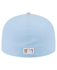 New Era Men's Light Blue/Cream Boston Red Sox Two-Tone Color Pack A-Frame 59FIFTY Fitted Hat