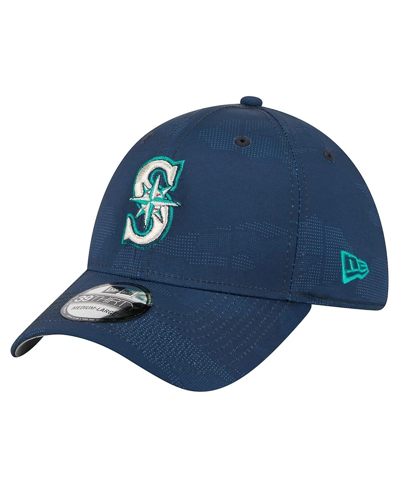 New Era Men's Navy Seattle Mariners Tonal Camo 39THIRTY Flex Hat
