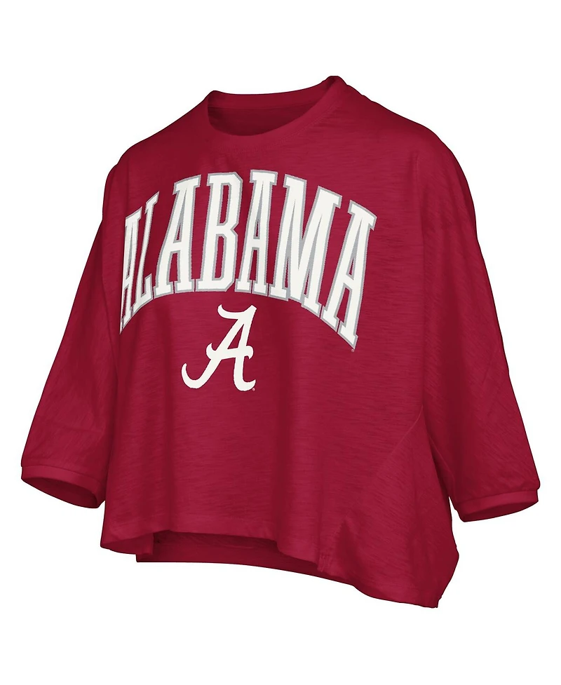 Pressbox Women's Crimson Alabama Tide Midi Arch Over Logo Oversized T-Shirt