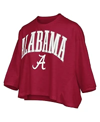 Pressbox Women's Crimson Alabama Tide Midi Arch Over Logo Oversized T-Shirt