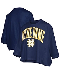 Pressbox Women's Navy Notre Dame Fighting Irish Midi Arch Over Logo Oversized T-Shirt